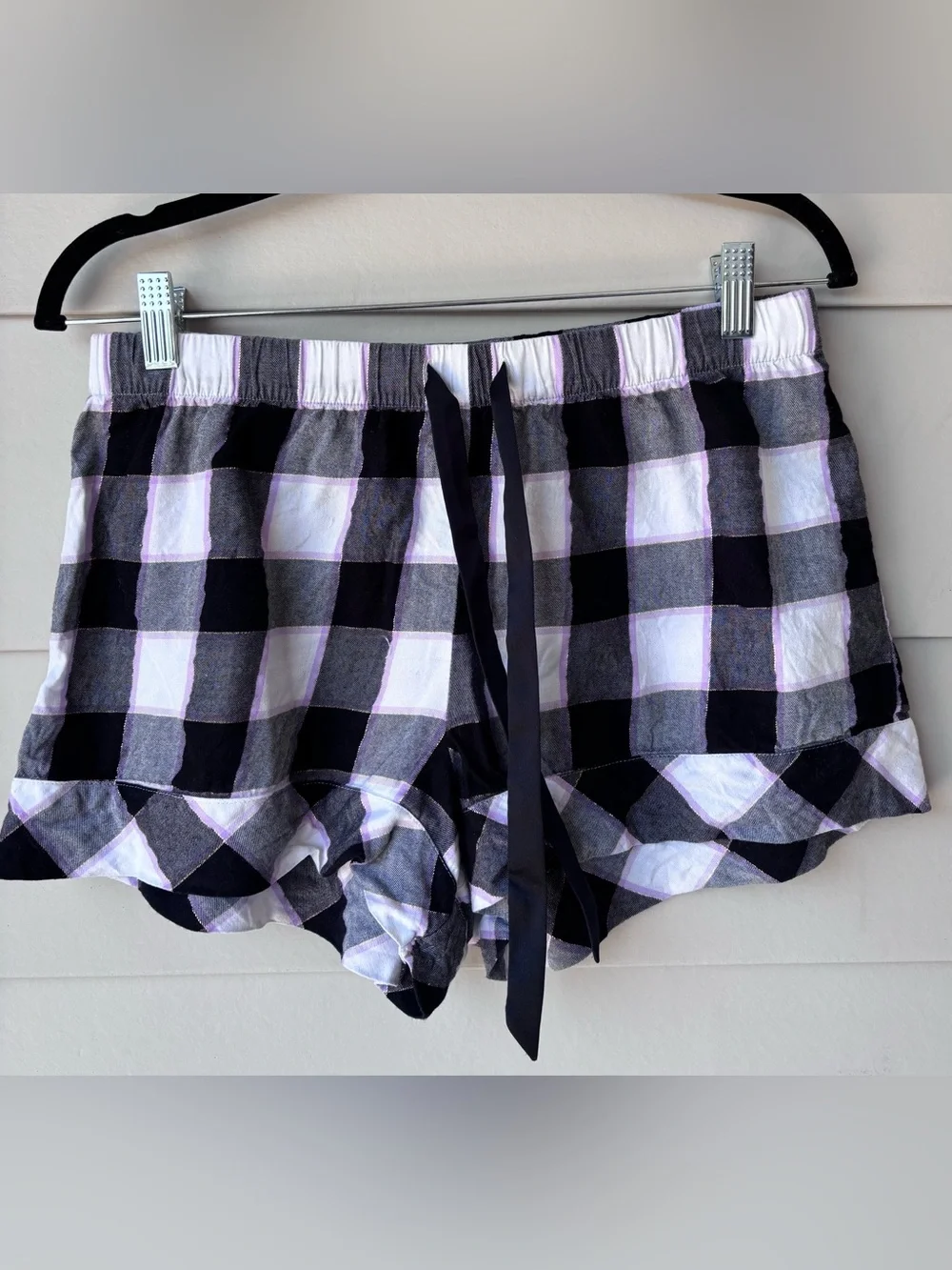 Victoria’s Secret Plaid Pajama Set – Pink/White/Black – Size Medium